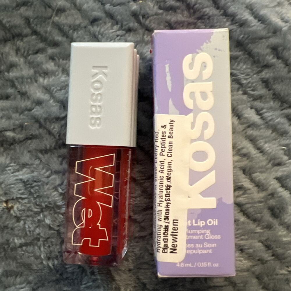 Kosas Wet Lip Oil Slushy Sheer Cherry Red Lip Gloss New box Damaged
